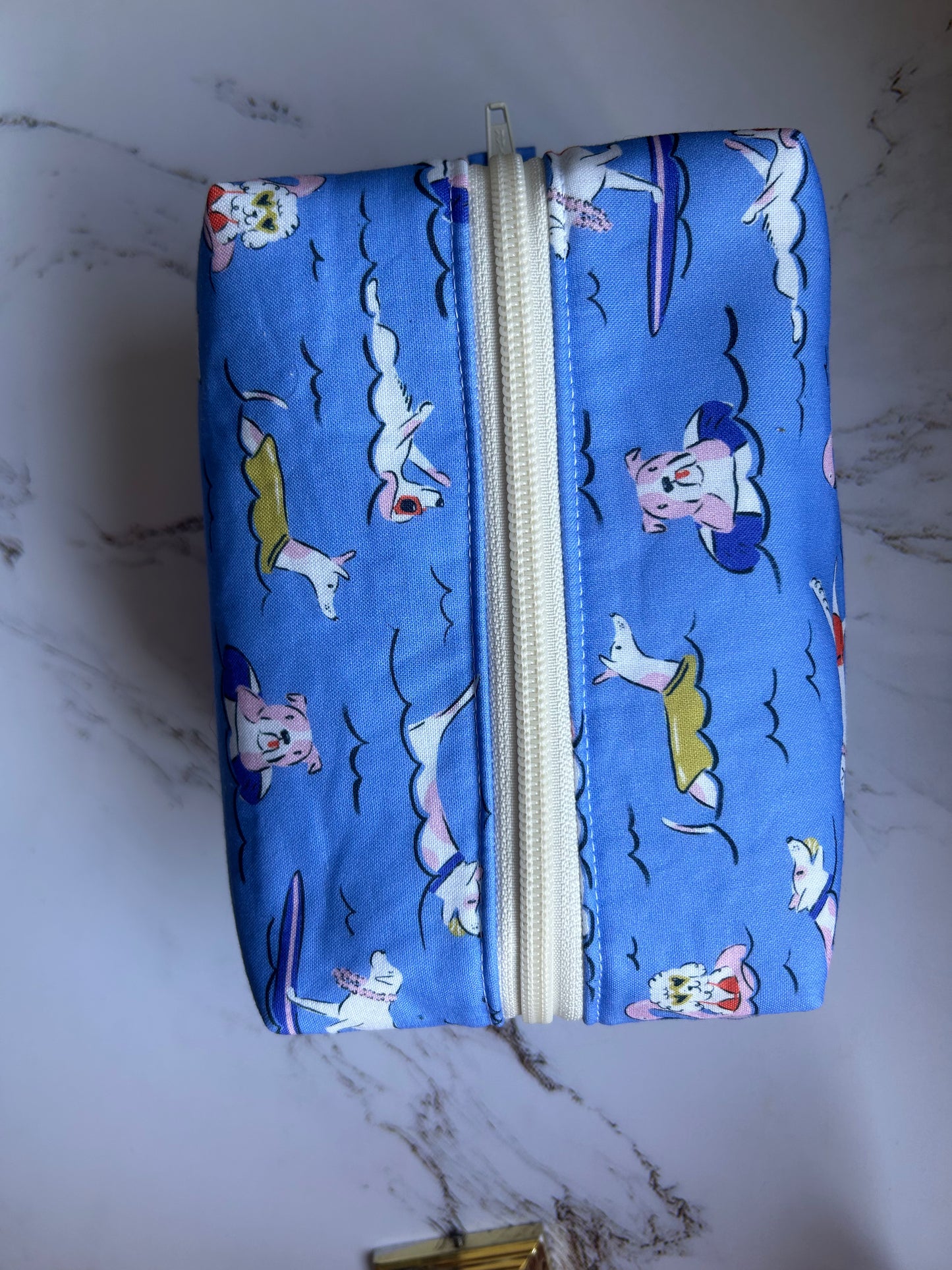 Surfing Dogs Boxy Pouch - Medium