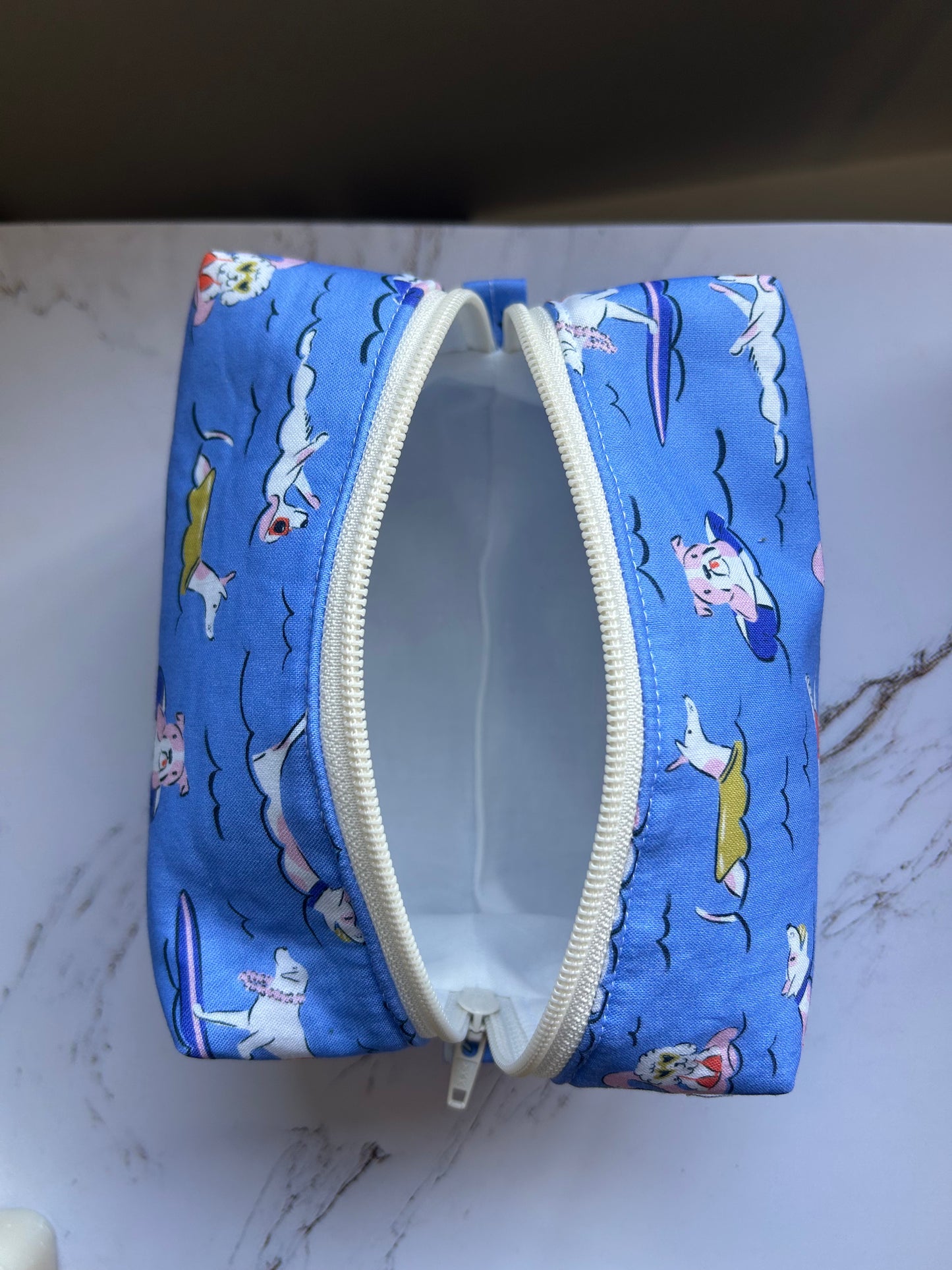 Surfing Dogs Boxy Pouch - Medium
