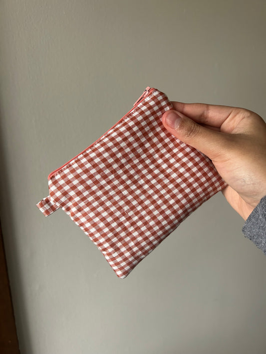 Red Gingham Keychain Wallet