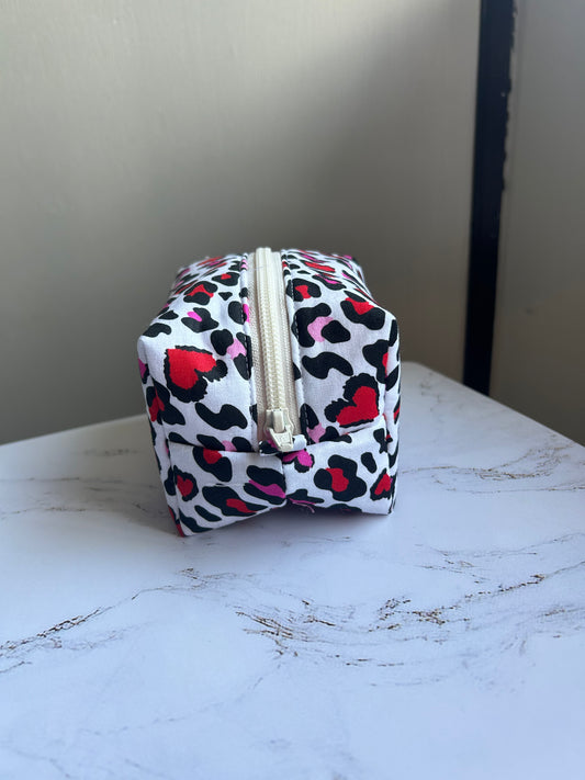 Pink Leopard Boxy Pouch - Small