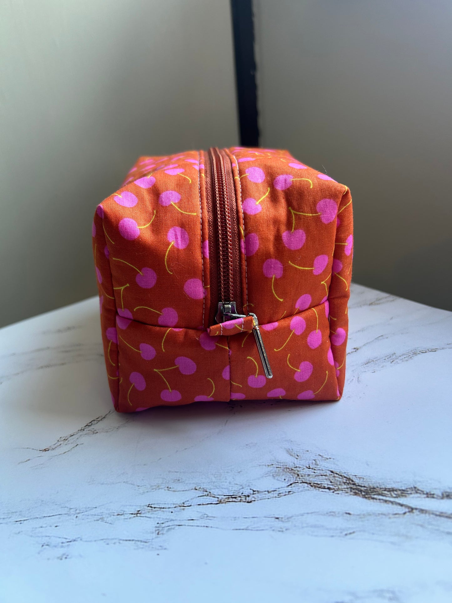 Orange Cherries Boxy Pouch - Medium
