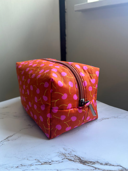 Orange Cherries Boxy Pouch - Medium