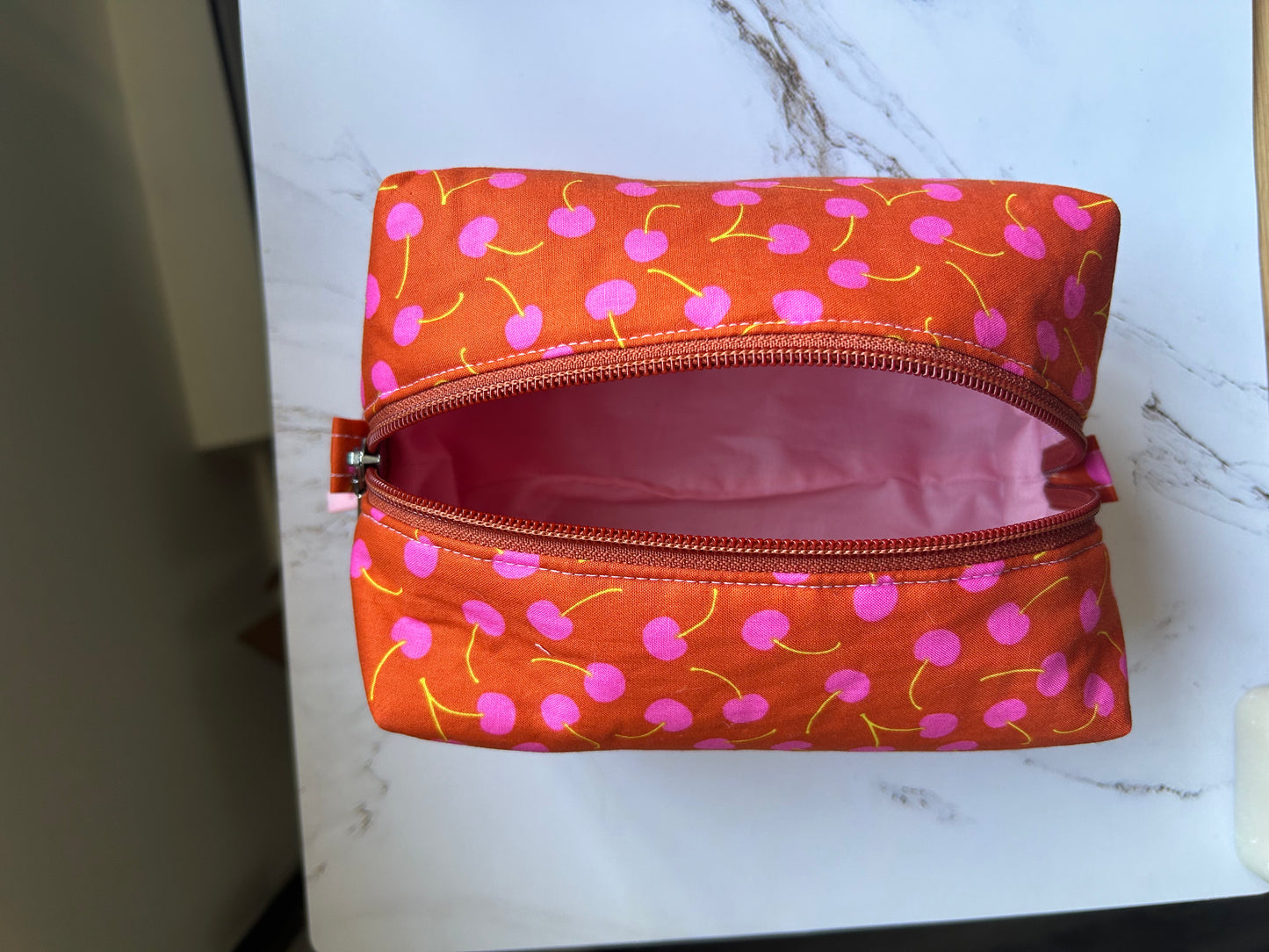 Orange Cherries Boxy Pouch - Medium