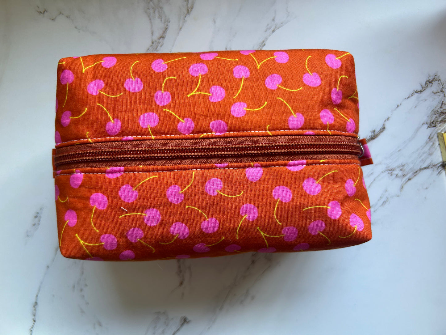 Orange Cherries Boxy Pouch - Medium